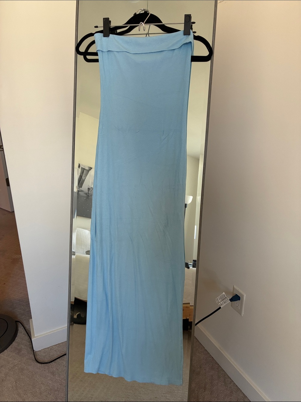 Light Blue Strapless Maxi Dress